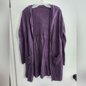 Double Zero Oversized Hooded Fleece Lined Cardigan Size Small